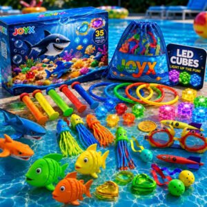 JoyX 35-Piece Glow Pool Diving Toys