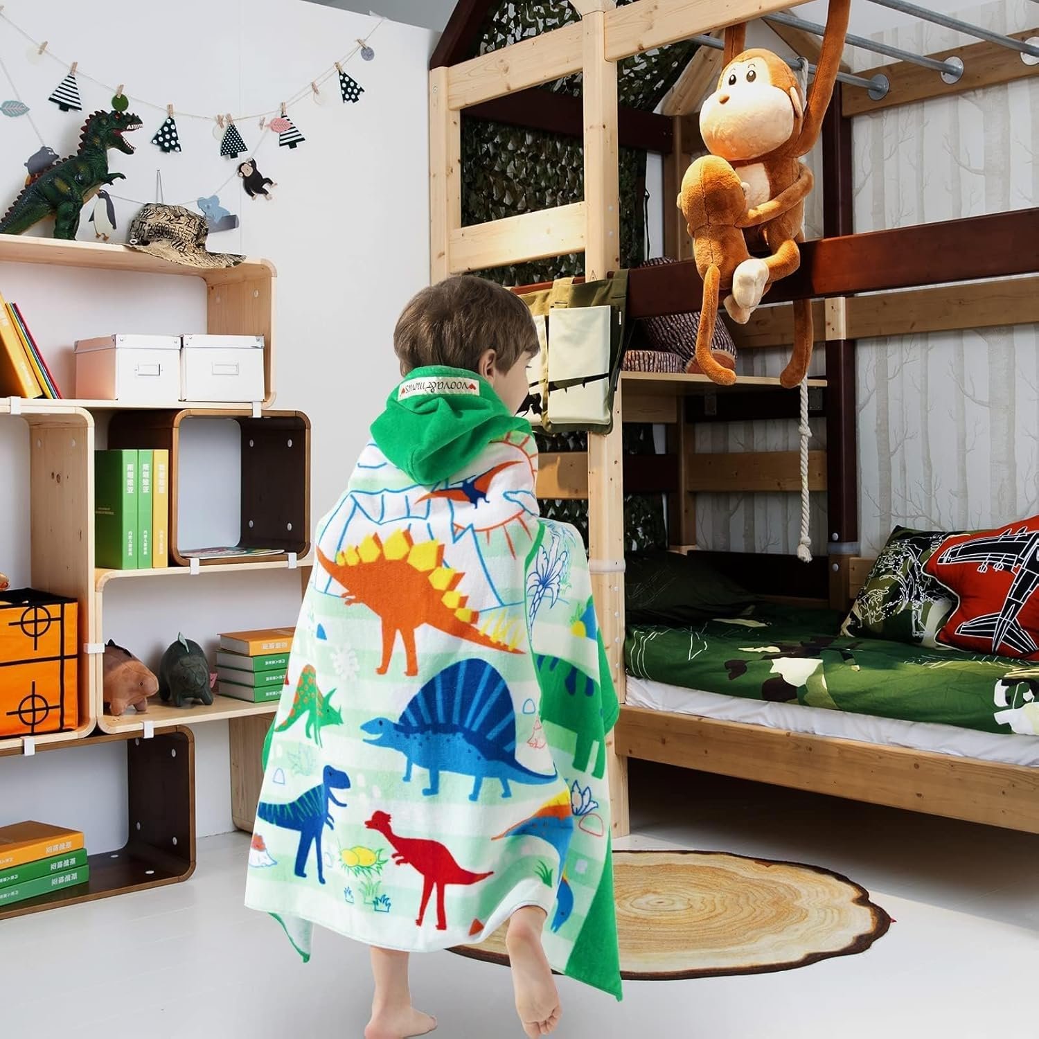 Dinosaur Hooded Beach Towel - Image 2