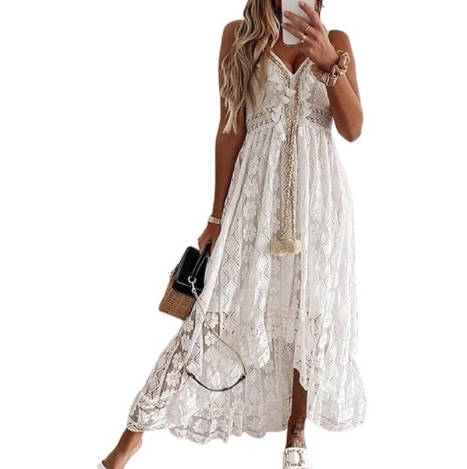 V Neck Sleeveless Sundress